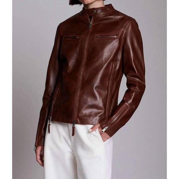 NEW JAKETT vespa vintage leather jacket in saddl